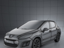 标志308汽车3D模型