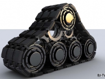 免费C4d模型：坦克履带链条齿轮旋转动画模型